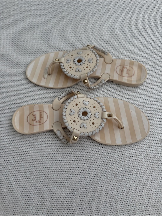 Jack Rogers Shoes - Jack Rogers Georgica Jelly Sandals Cream/Tan Size 8